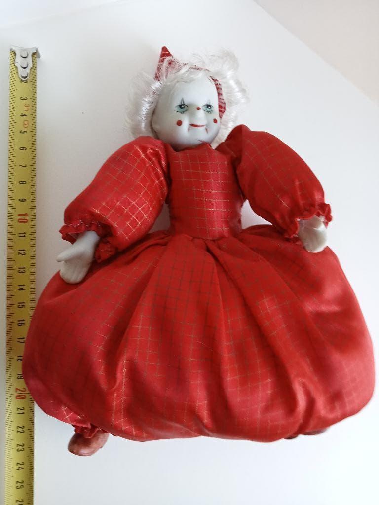 vintage  harlekijn  porseleine  pop  23 cm  uniek, Verzamelen, Ophalen of Verzenden, Zo goed als nieuw, Overige typen