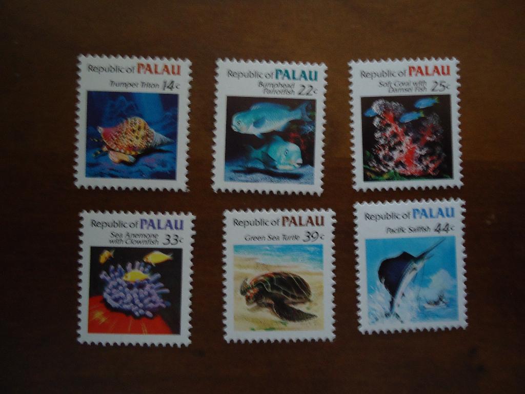 Zee dieren Palau 1985, mi. 74-79 postfris, Ophalen of Verzenden, Postfris, Dier of Natuur