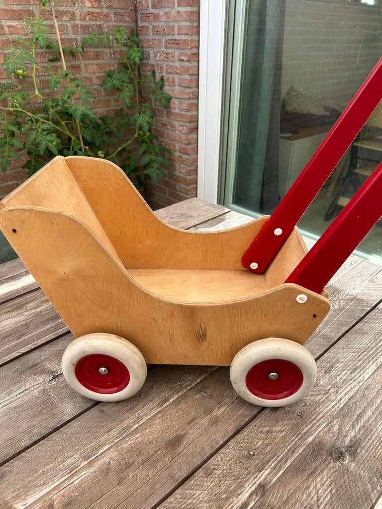 Houten vintage poppenwagen / loopwagen / kinderwagen, Kinderen en Baby's, Speelgoed | Overig, Ophalen, Gebruikt, Jongen of Meisje