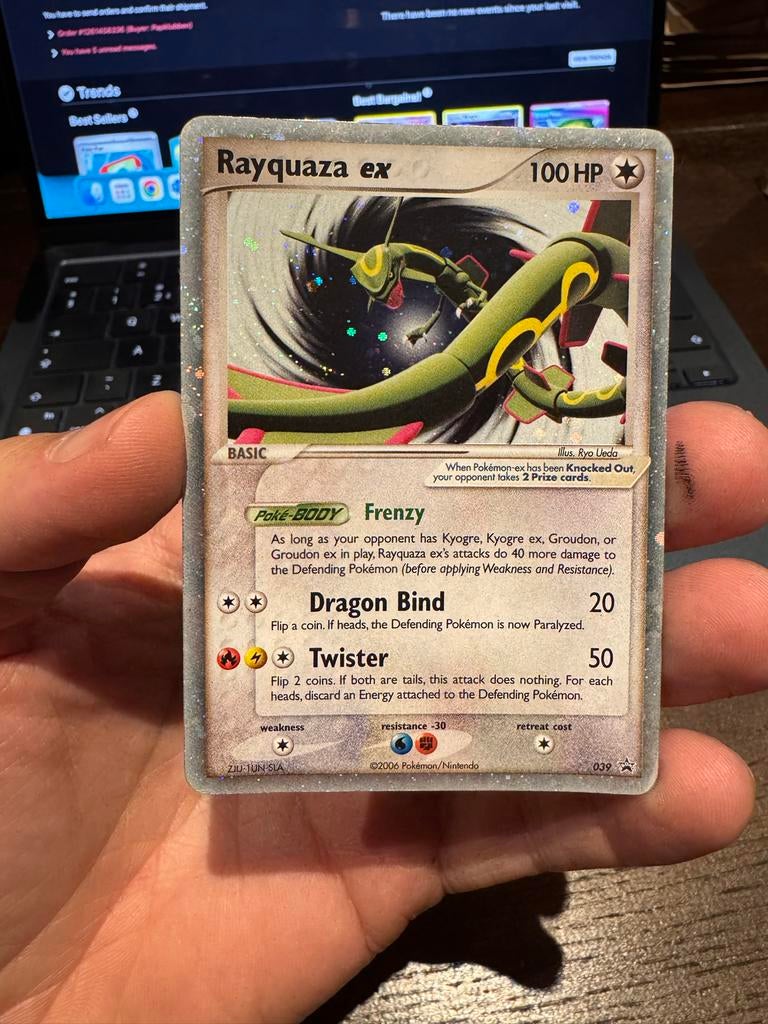 Rayquaza ex Pokémon kaart 039/100 Holo, Ophalen of Verzenden, Gebruikt, Losse kaart, Foil