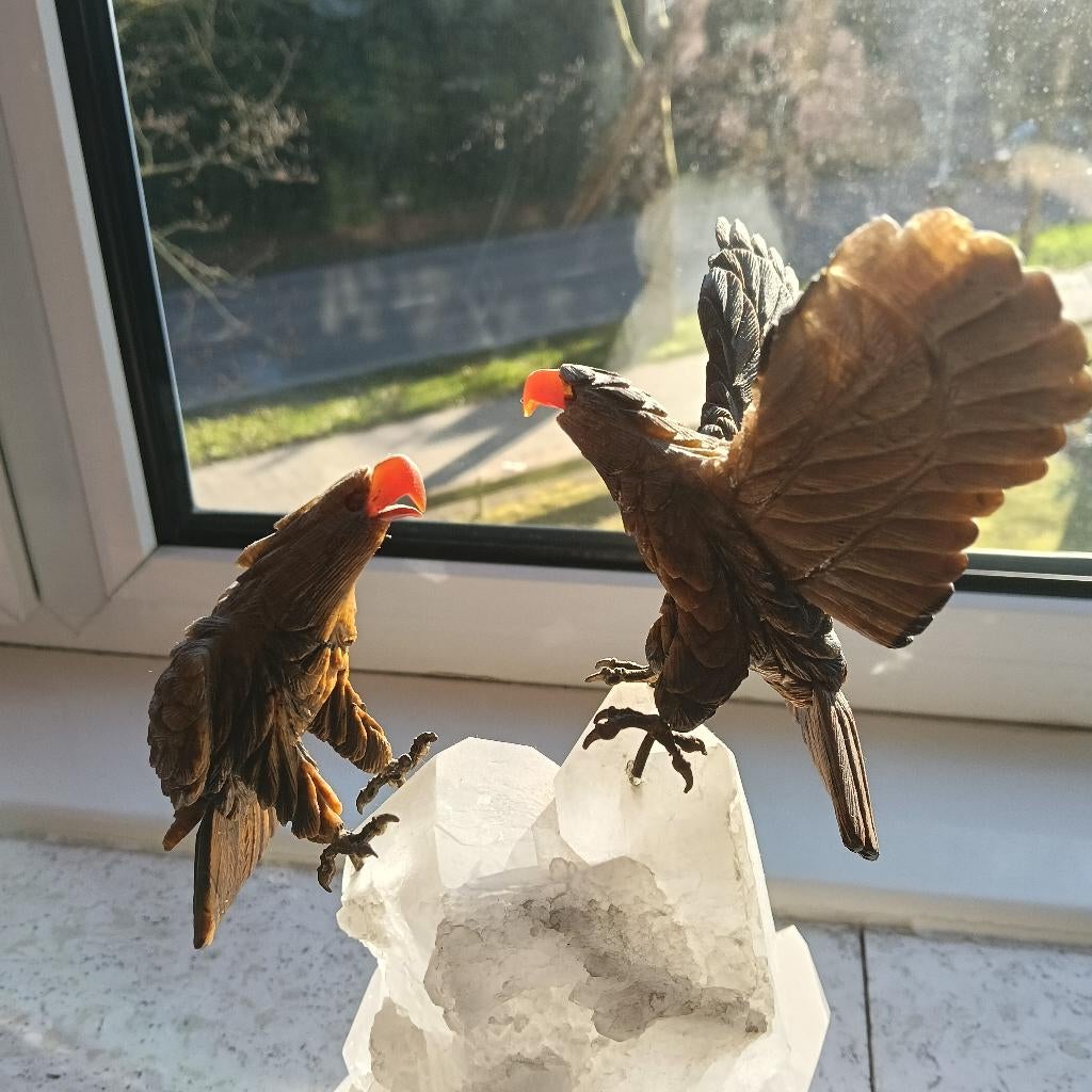 kunst - vogels op  Quartz, Ophalen of Verzenden
