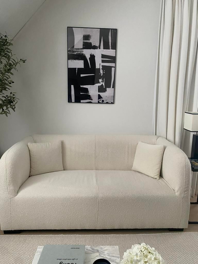 Boucle bank 2,5 zits., 150 tot 200 cm, Tweepersoons, 75 tot 100 cm, Ophalen of Verzenden