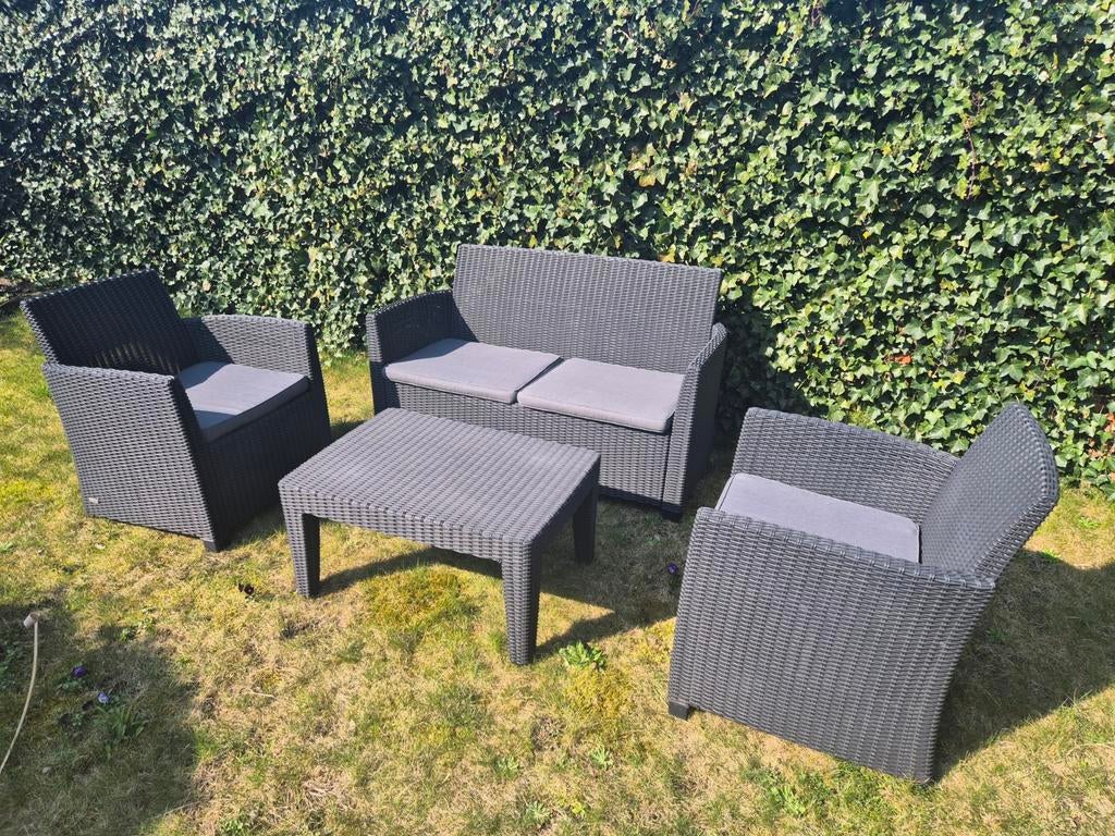 Allibert loungeset, Ophalen, 4 zitplaatsen, Kunststof, Loungeset