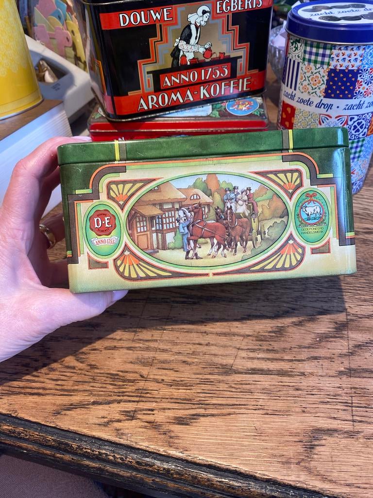 Vintage Douwe Egberts Pickwick Thee Blik, Verzamelen, Blikken, Gebruikt, Thee, Pickwick, Ophalen of Verzenden