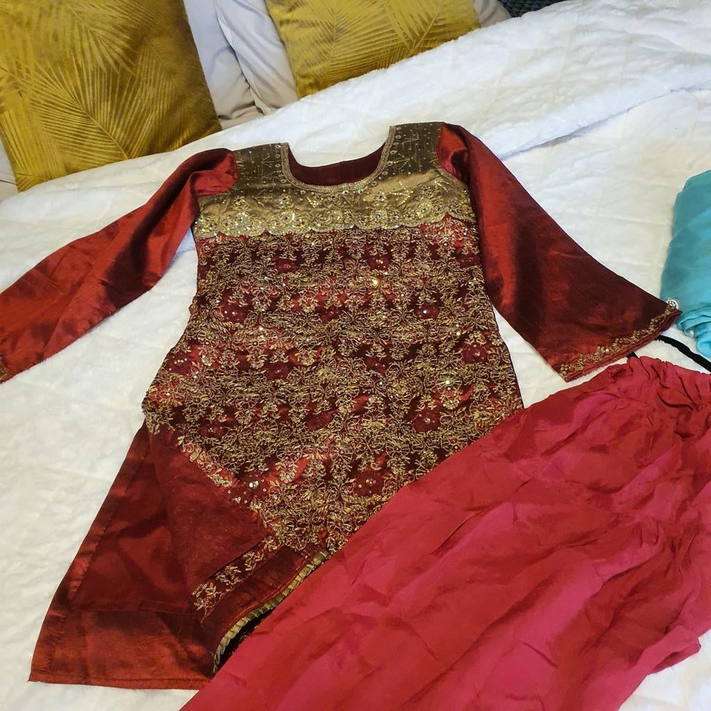 Pakistaanse jurk maat 5 van zijde, Ophalen of Verzenden, Zo goed als nieuw, Maat 38/40 (M), Overige typen