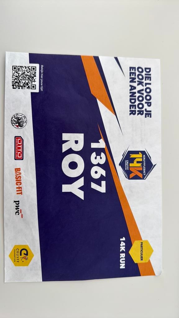 14k Johan Cruyff Loop 12 April, Ophalen of Verzenden, Zo goed als nieuw, Overige typen, Overige merken