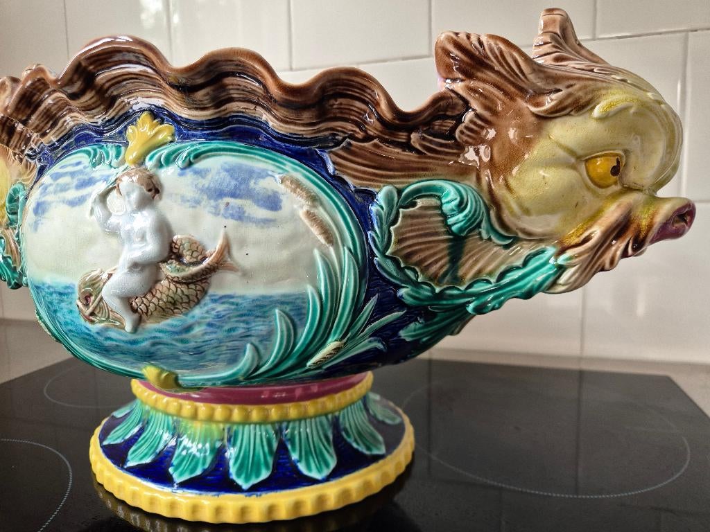 Unieke grote jardiniere / art nouveau cachepot eyecatcher, Antiek en Kunst, Antiek | Keramiek en Aardewerk, Ophalen