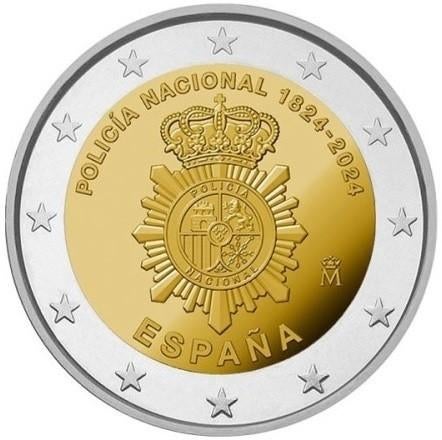 De speciale 2 Euro SPANJE 2024 "200 Jaar Nationale Politie"., Ophalen of Verzenden, Spanje, 2 euro