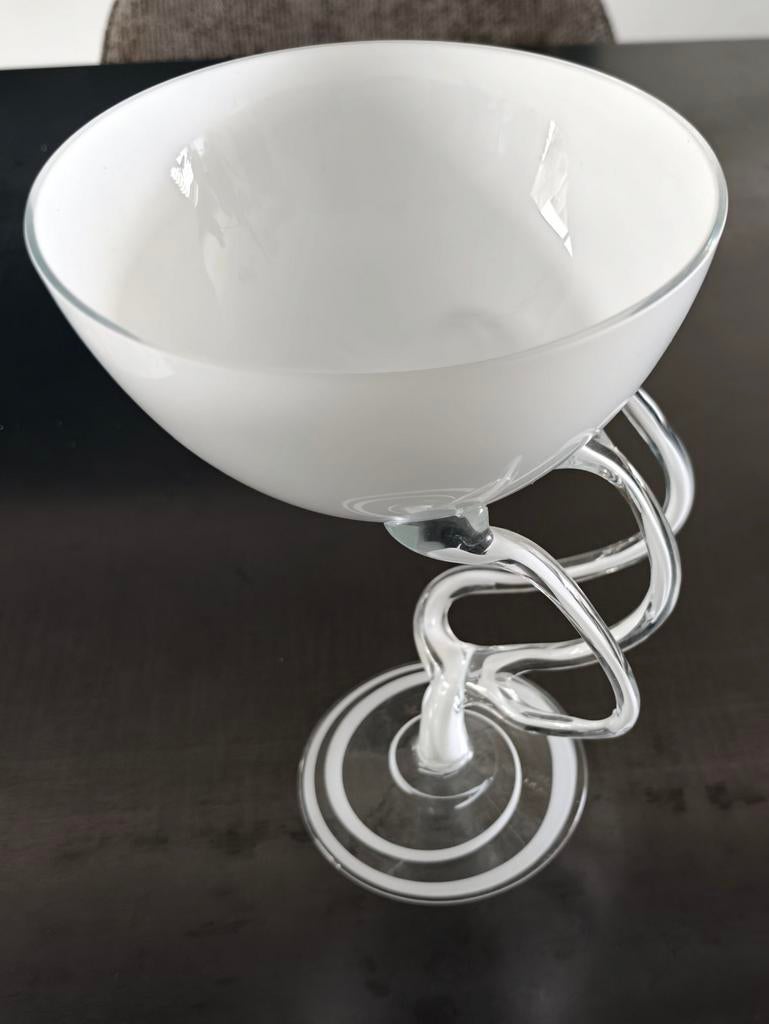 Tweekleurige glazen kom, Jozefina Krosno., Antiek en Kunst, Ophalen of Verzenden