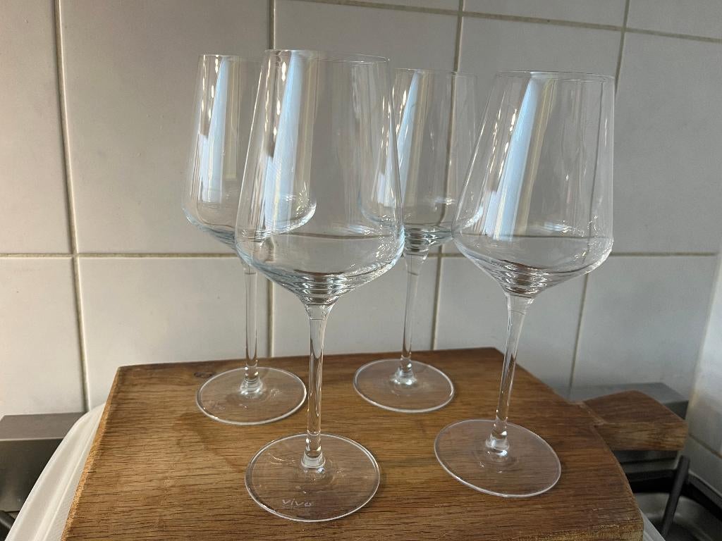 4x vivo witte wijnglazen, Ophalen of Verzenden, Zo goed als nieuw, Overige typen