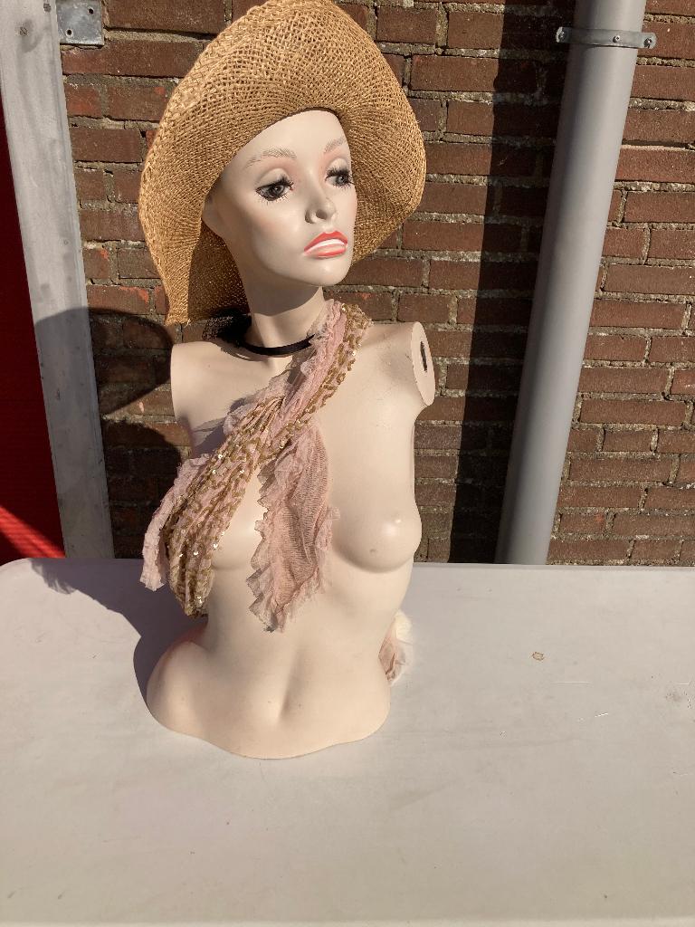 Oude vintage paspop etalagepop buste, Antiek en Kunst, Ophalen of Verzenden