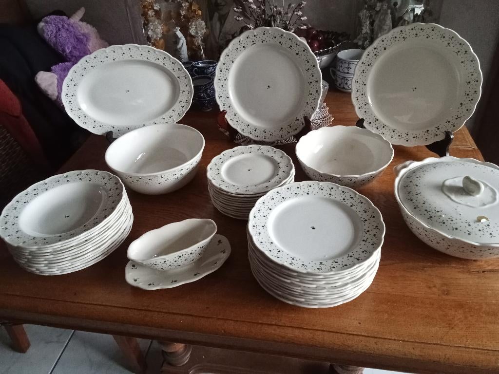 12 persoons eetservies van merk Boch serie FLORA groen, Ophalen