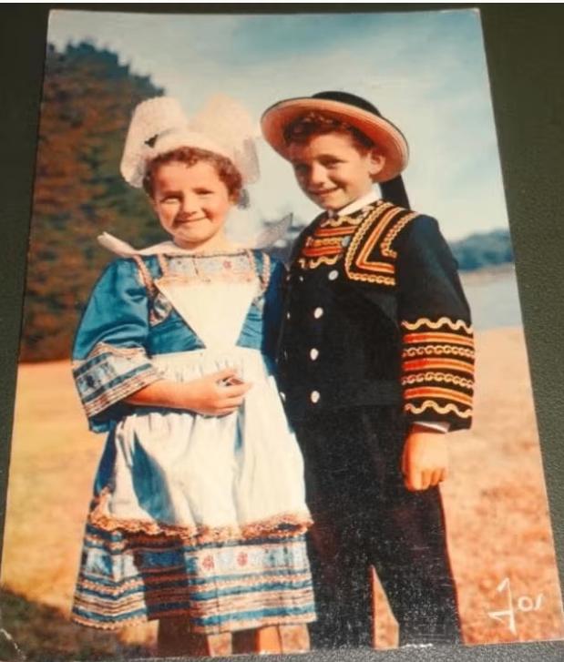 Frankrijk - Bretagne - Klederdracht - Kinderen - Pont-Aven, Verzamelen, Verzenden, 1960 tot 1980, Gelopen, Klederdracht