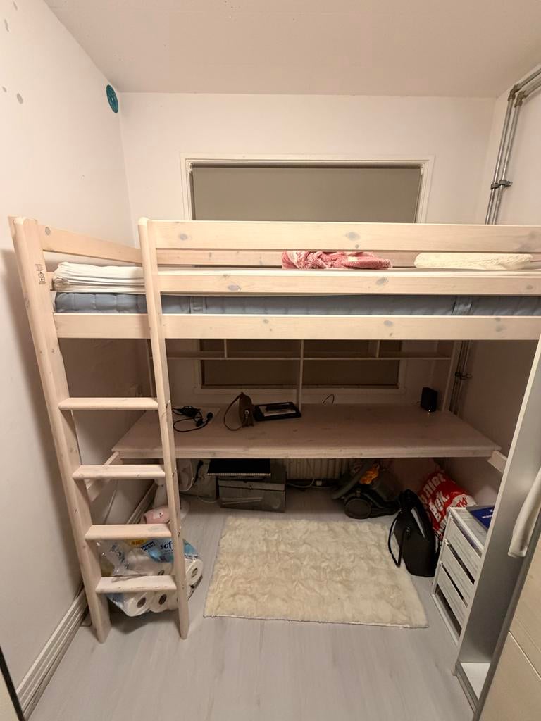 Flexa hoogslaper met bureau, Ophalen, Hoogslaper, Eenpersoons, 210 cm