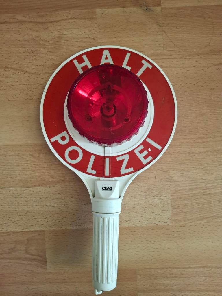 Vintage Duits Politie Stopbord HALT POLIZEI CEAG, Ophalen of Verzenden