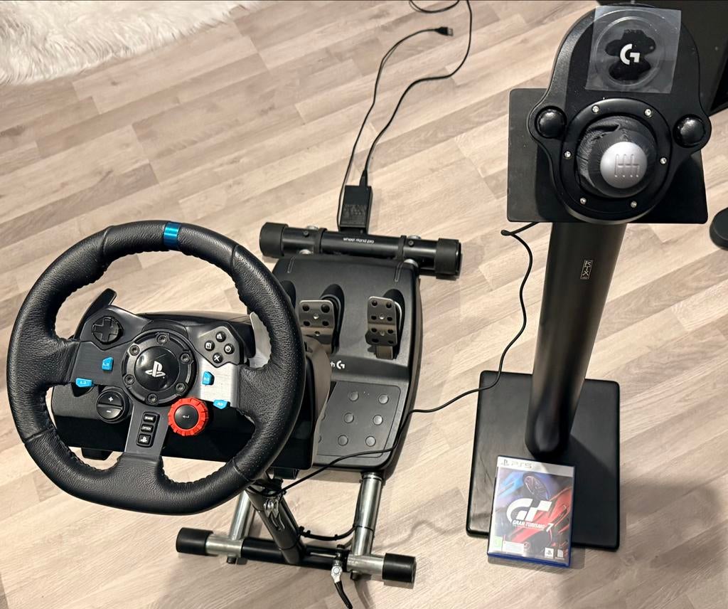 Logitech G29 Race Set: Stuur, Shifter, Stand & GT7, Ophalen of Verzenden, Zo goed als nieuw, Playstation 5