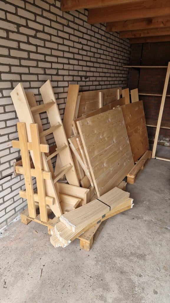 Stapelbed huisje, Huis en Inrichting, Slaapkamer | Bedden, Zo goed als nieuw, Tweepersoons, 90 cm, Hout, Ophalen