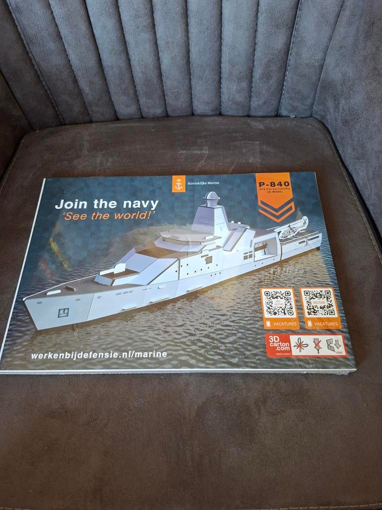 3D Kartonnen Model P-840 Patrouilleschip Koninklijke Marine, Ophalen of Verzenden, Nieuw, Overige typen, Overige merken