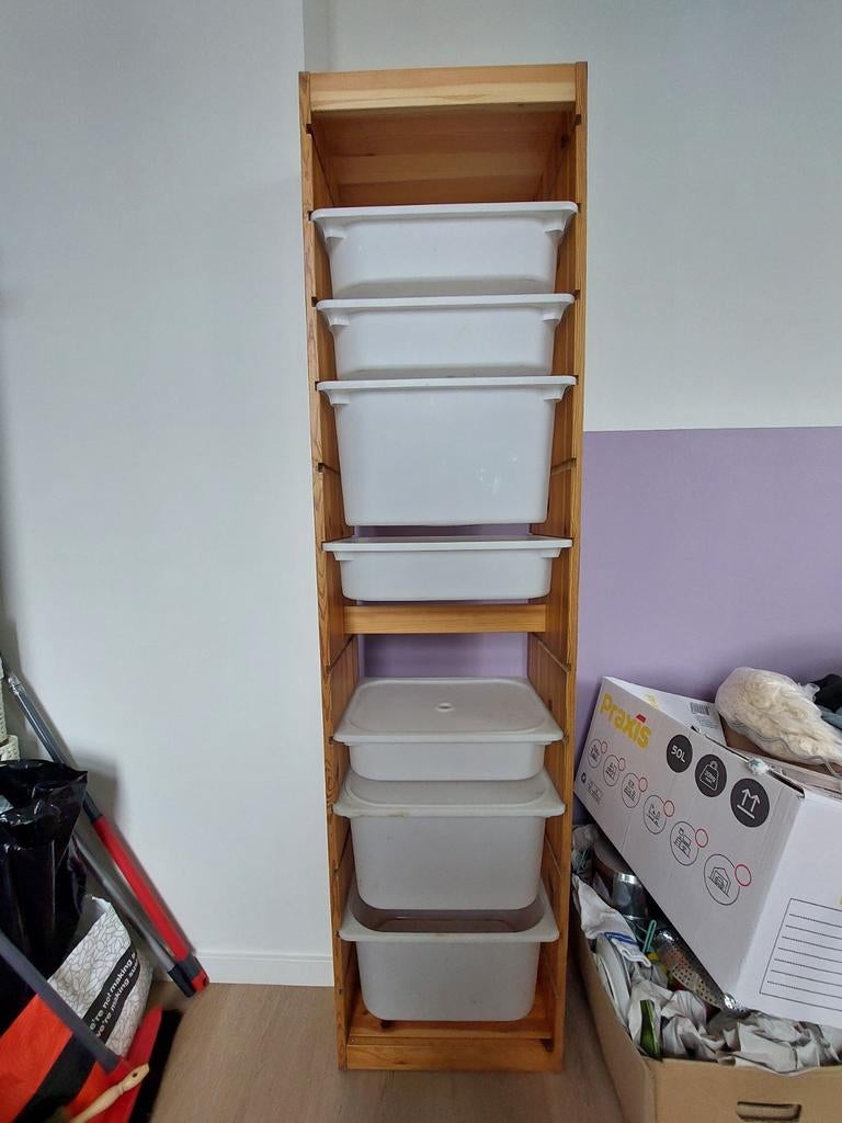 Houten kast met witte bakken ophalen in Wijngaarden, Ophalen, Gebruikt