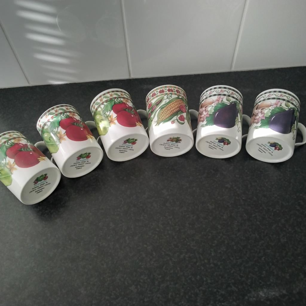 7 Engelse crown trent  gardenia  mokken, Huis en Inrichting, Keuken | Servies, Ophalen, Overige stijlen, Kop(pen) en/of Schotel(s)