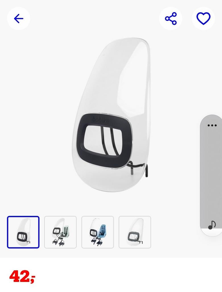 Bobike fietszitje voor met windscherm, Fietsen en Brommers, Fietsaccessoires | Fietsstoeltjes, Ophalen of Verzenden, Gebruikt