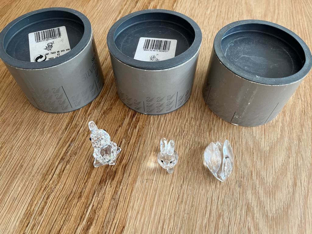 Swarovski kristallen beeldjes, 3 stuks, Verzamelen, Swarovski, Ophalen, Zo goed als nieuw, Figuurtje