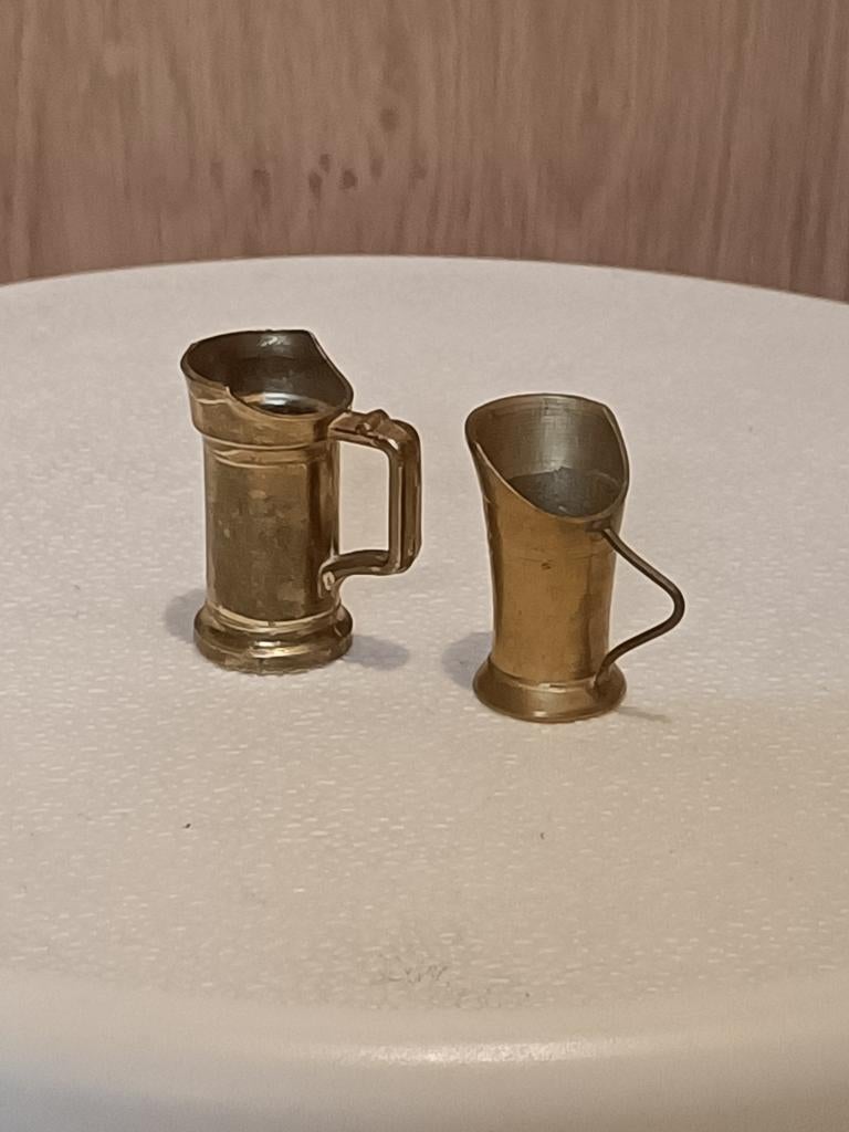 Oude /antieke poppenhuis kannetjes  (messing/koper), Verzamelen, Poppenhuizen en Toebehoren, Ophalen of Verzenden, Gebruikt, Poppenhuis