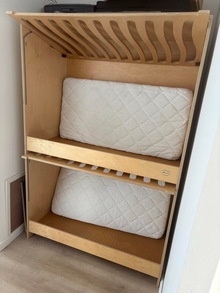 Duobed voor eventueel kinderopvang, Ophalen, Hoogslaper of Stapelbed, 180 cm of meer, 100 cm of meer