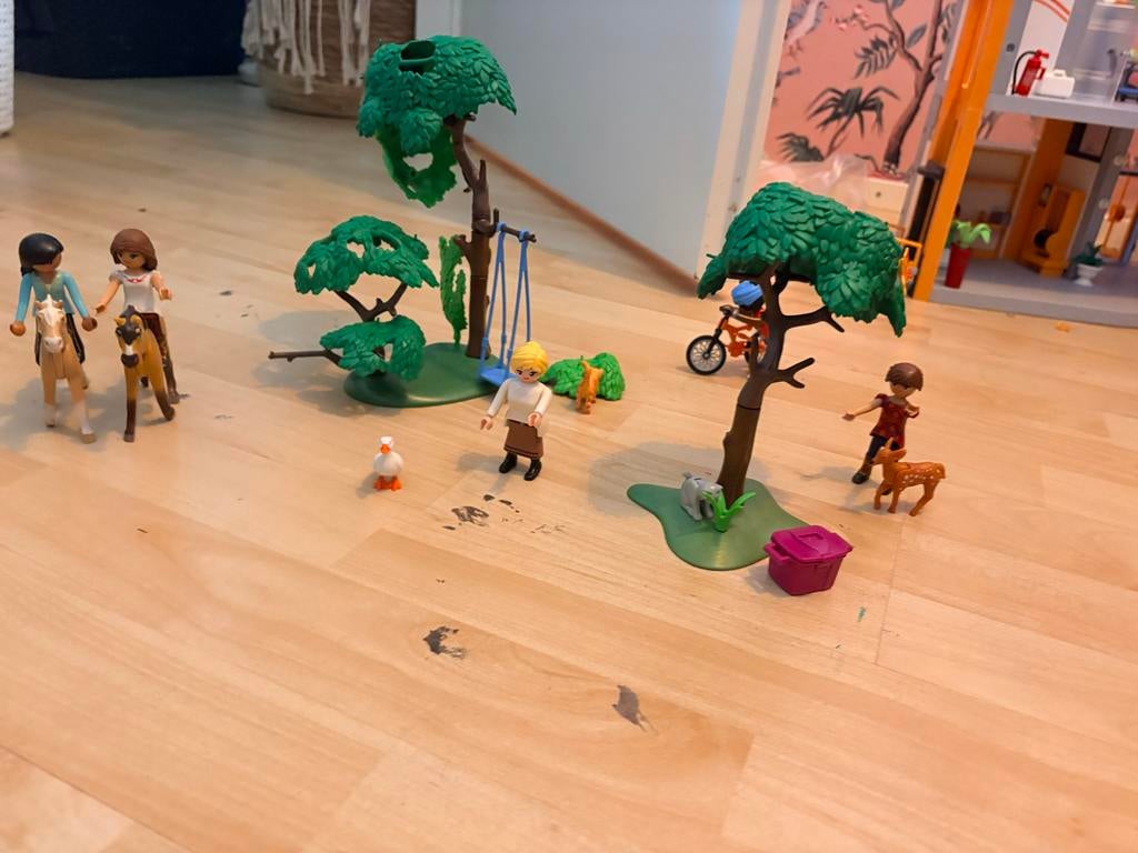 Playmobil set met bomen, figuren en dieren, Ophalen, Gebruikt, Jongen of Meisje