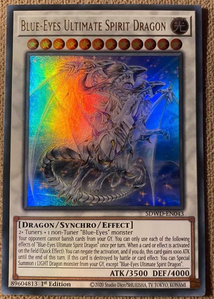 Yu-Gi-Oh! Blue-Eyes Ultimate Spirit Dragon SDWD 1st Edition, Hobby en Vrije tijd, Verzamelkaartspellen | Yu-gi-Oh!, Ophalen of Verzenden
