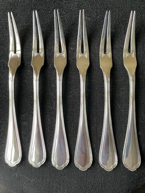 Christofle Spatours 6 bijna nieuwe verzilverde slakkenvorken, Ophalen of Verzenden