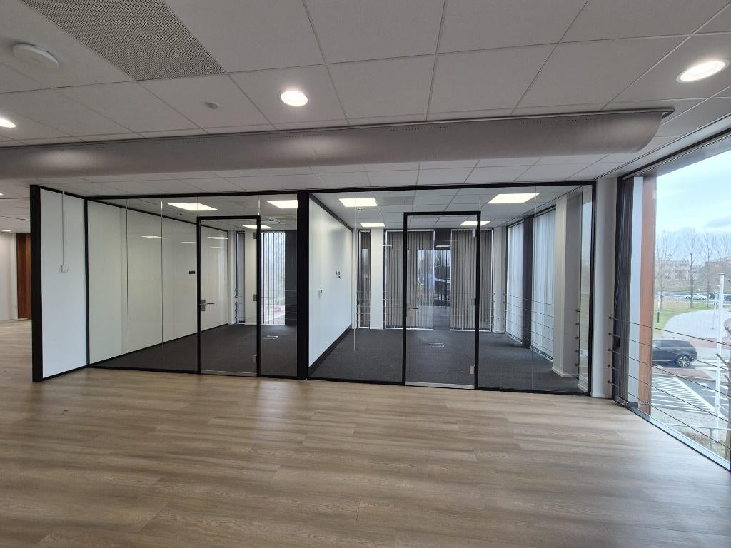 Glazen kantoorwanden met deuren, Doe-het-zelf en Verbouw, Ophalen, 160 cm of meer, Zo goed als nieuw, Glasplaat