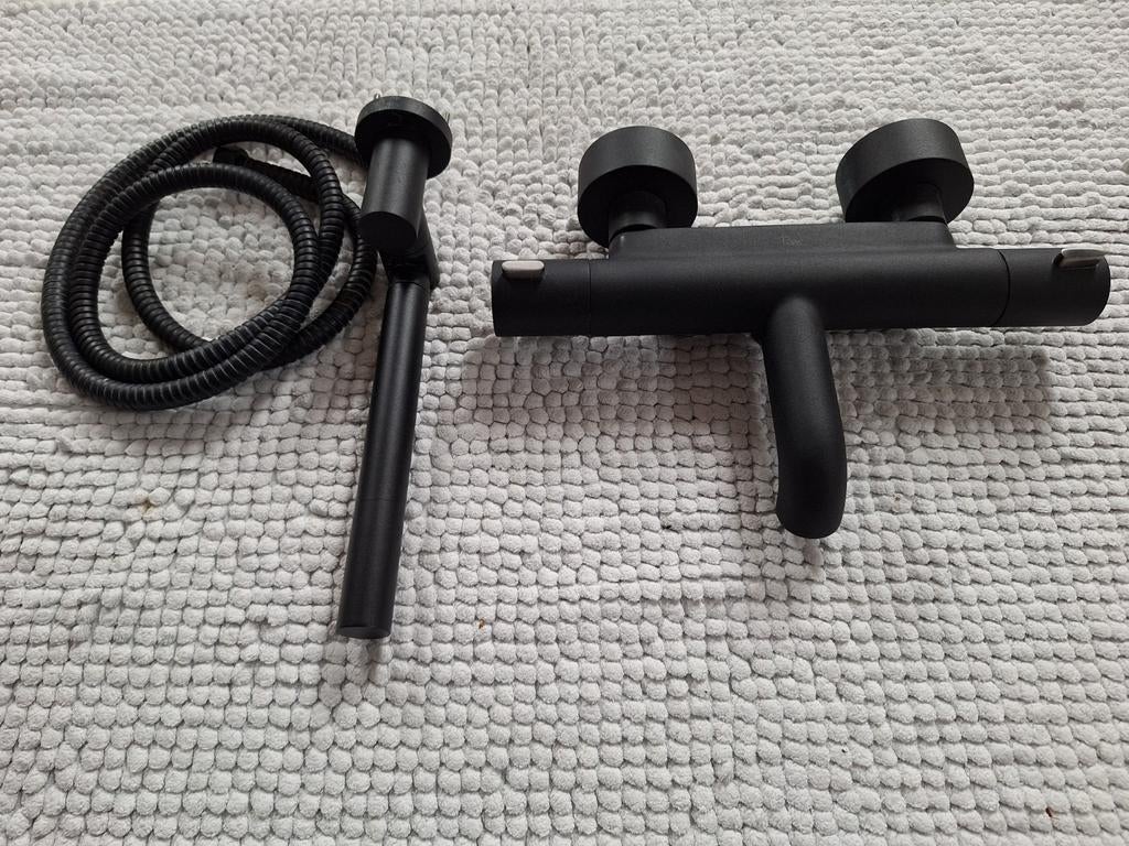 Matzwarte badkraan met handdouche, Doe-het-zelf en Verbouw, Sanitair, Ophalen, Zo goed als nieuw, Rvs, Douche