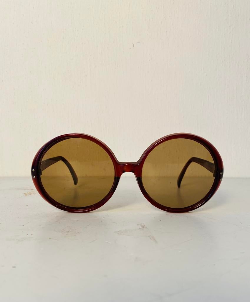 Vintage jaren 60 dameszonnebril , made in France, Overige merken, Gebruikt, Zonnebril, Bruin