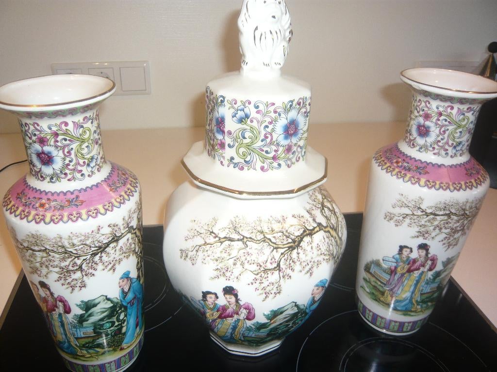 chinese vazen 3-delig, Antiek en Kunst, Antiek | Vazen, Ophalen of Verzenden