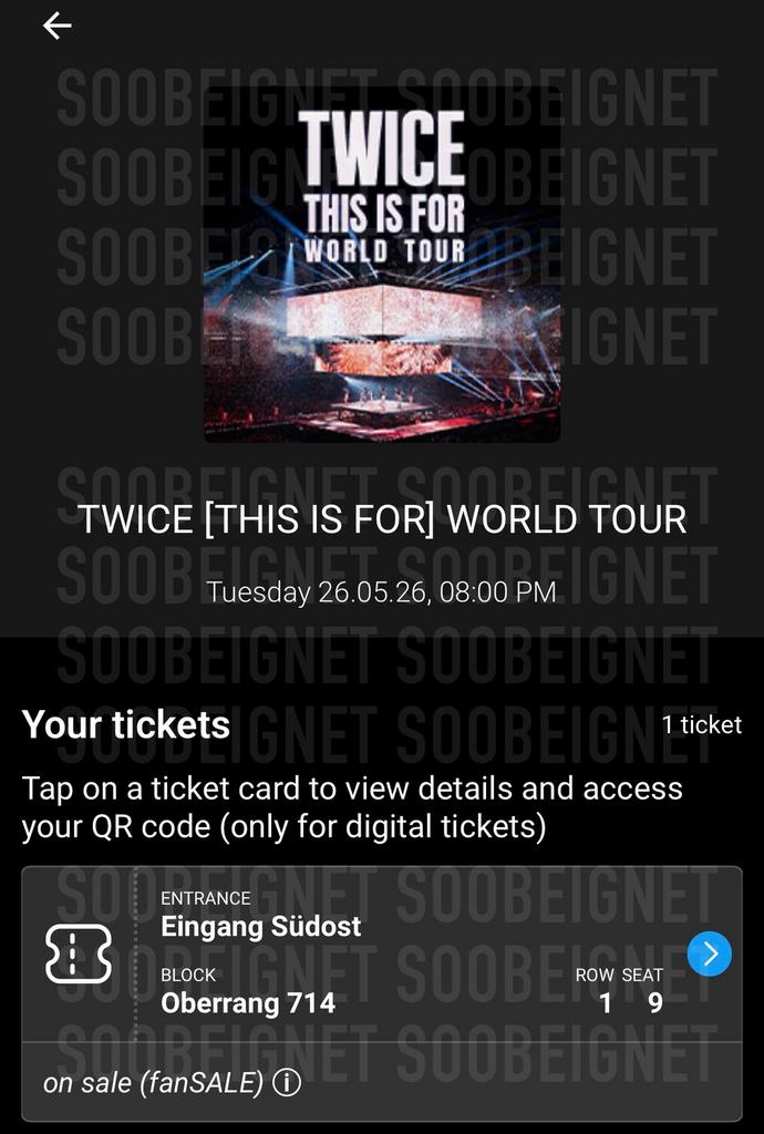 TWICE ticket (1) Cologne seat 714, row 1, seat 9, Eén persoon