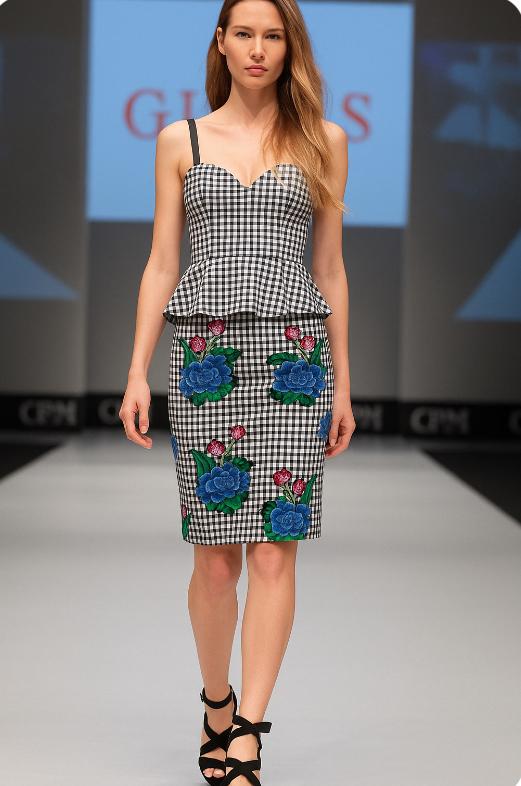 GUESS 50s koker rok BB ruitje bloemmotief-XS, Kleding | Dames, Rokken, Blauw, Nieuw, Ophalen of Verzenden, Maat 34 (XS) of kleiner