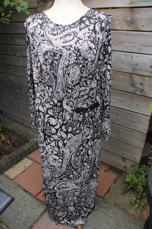 Jurk zwart/ creme/ goud K-Design mt XL Maxi Vaste prijs, K-design, Verzenden, Zwart, Maat 46/48 (XL) of groter