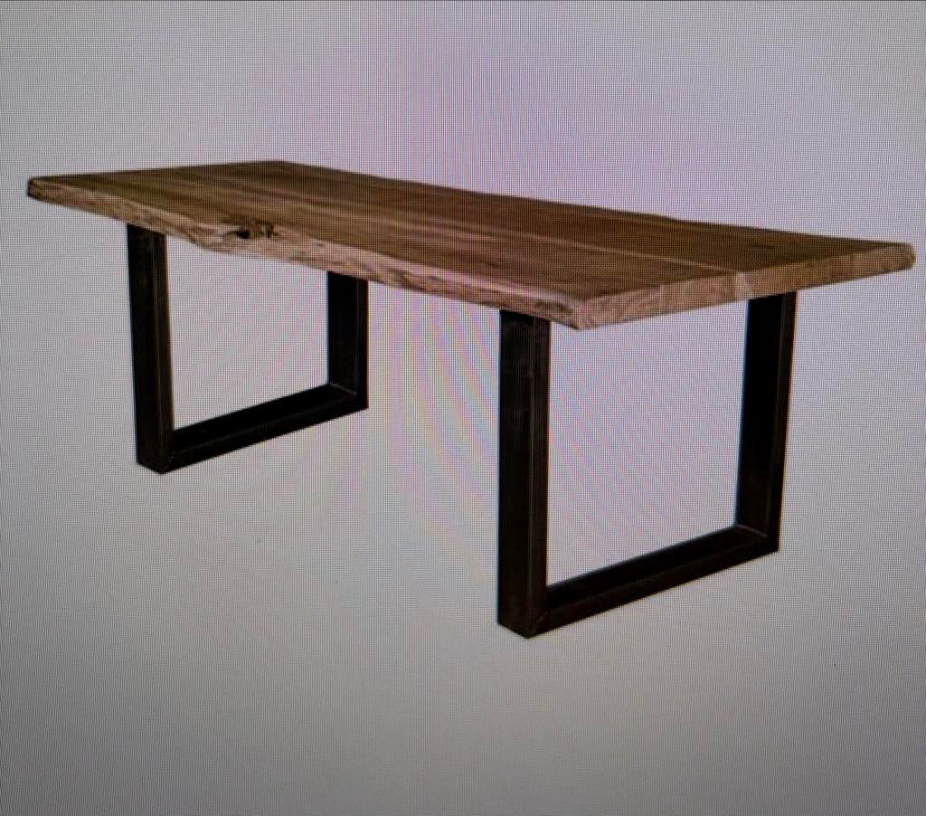 Massief acaciahouten boomstamtafel 280x100 cm, Ophalen of Verzenden, Vijf personen of meer, 200 cm of meer, Rechthoekig