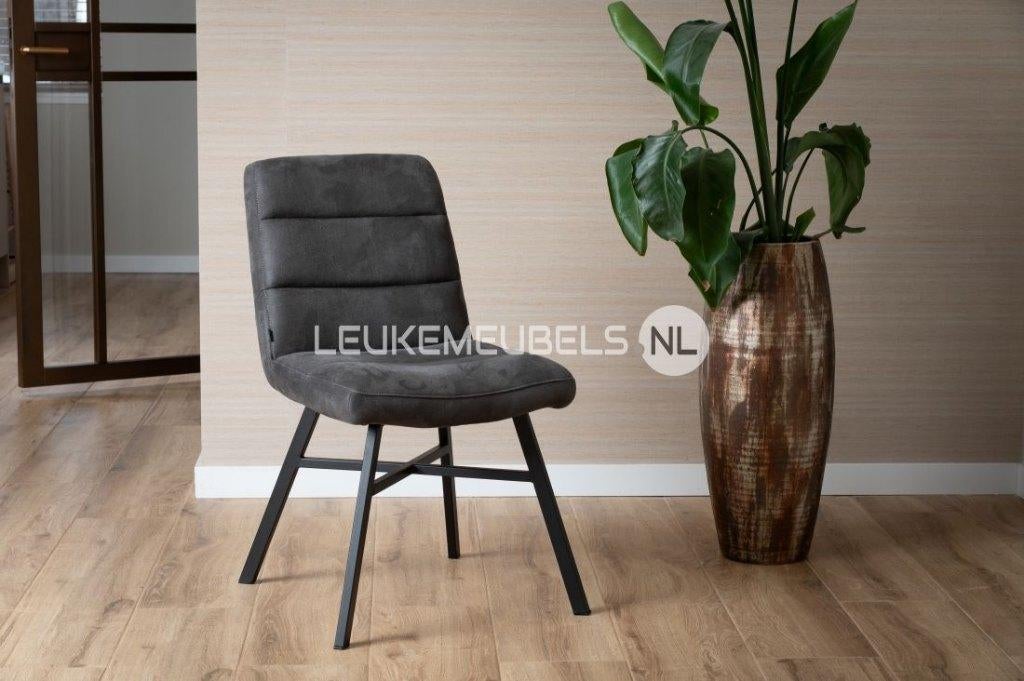 Eetkamerstoel Bowie, 3 kleuren Microvezel, Bruin, Nieuw, Ophalen of Verzenden, Stof