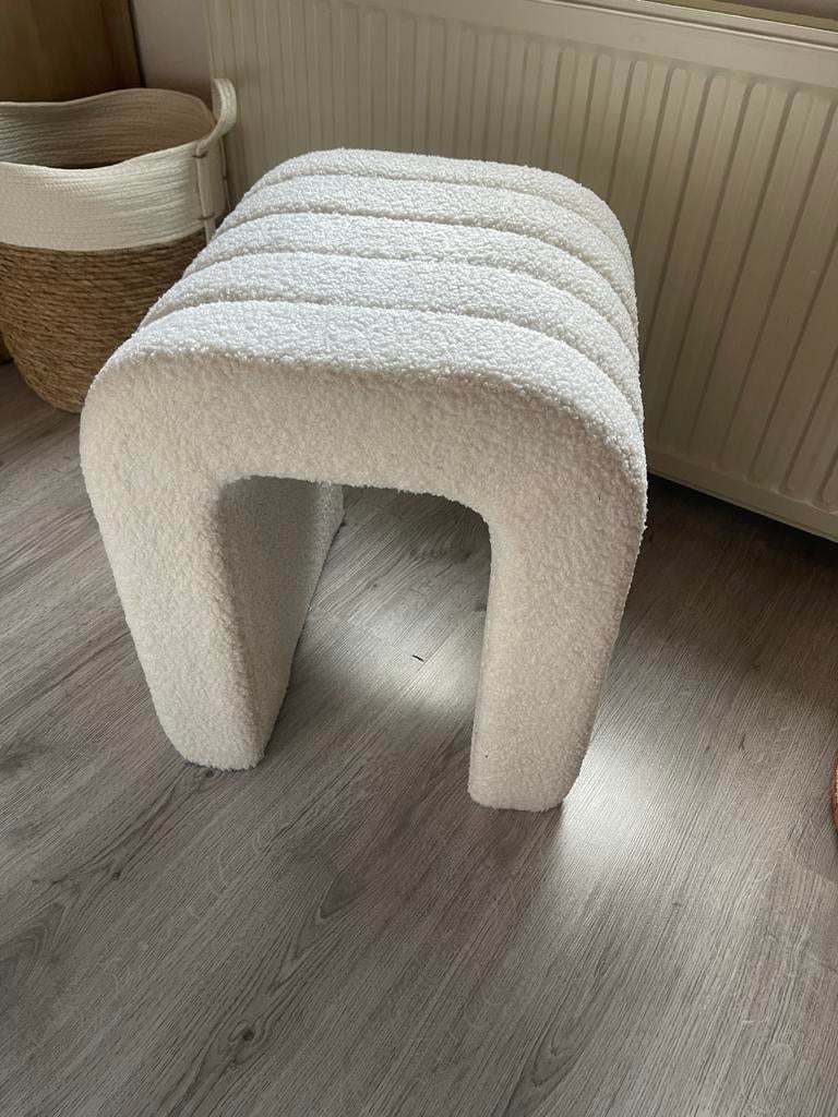 Poef kwantum teddy stof nieuw met kaartje, Ophalen, Gebruikt, Overige materialen