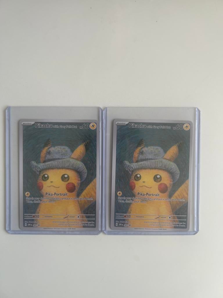 Pikachu van Gogh kaart (2x beschikbaar), Ophalen of Verzenden, Zo goed als nieuw, Meerdere kaarten