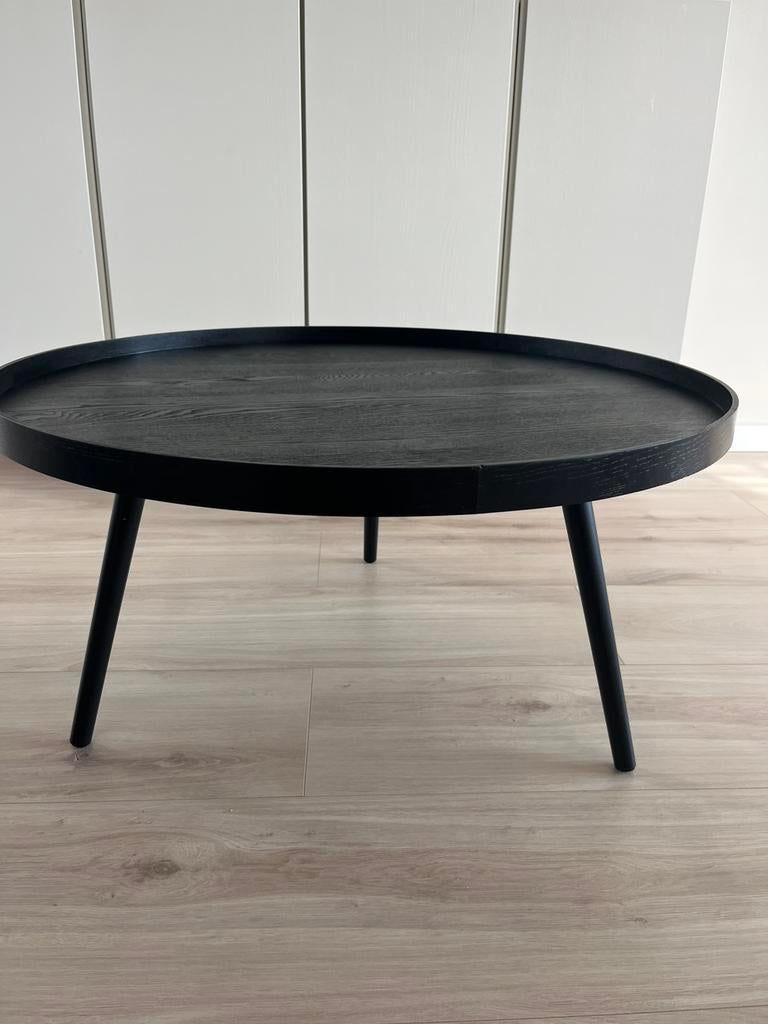 Salontafel woood Mesa XL | zwart 80cm | karwei | japandi, Ophalen, Rond, Zo goed als nieuw, 75 cm of meer