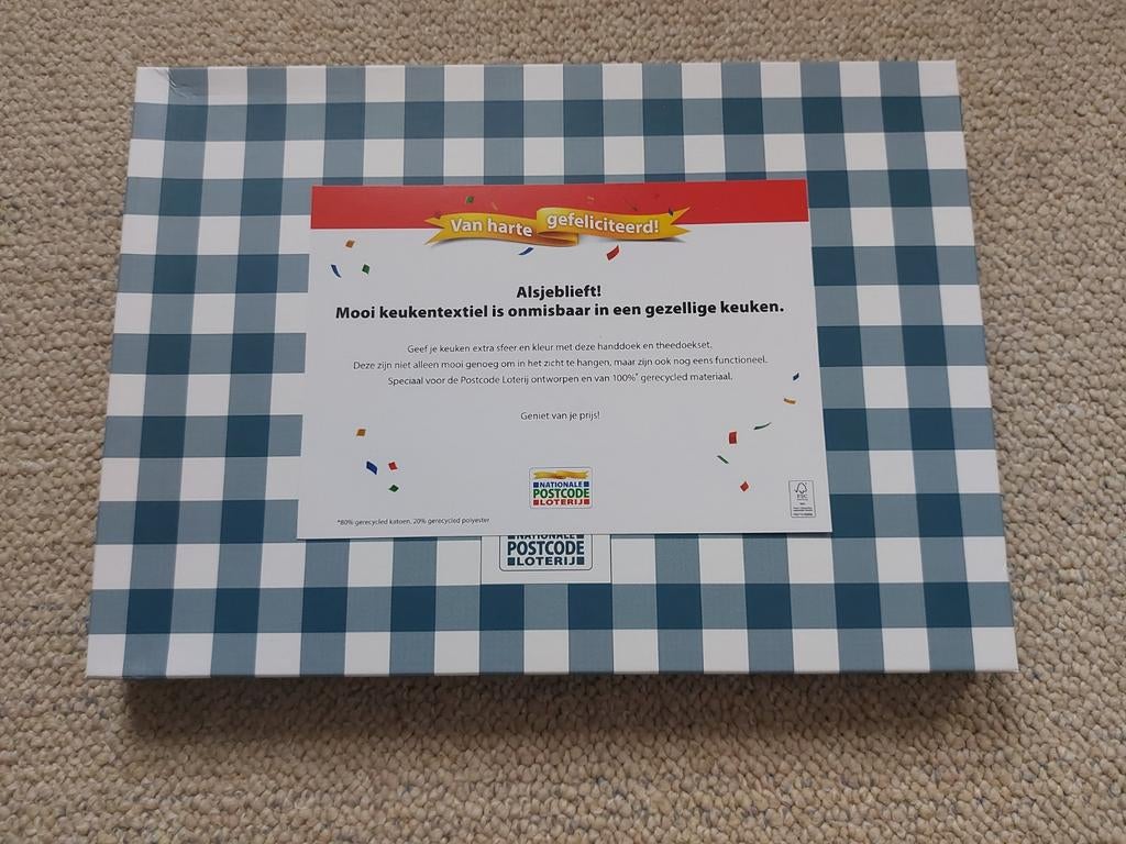 Handdoek en Theedoekset Postcodeloterij, Huis en Inrichting, Ophalen of Verzenden, Nieuw