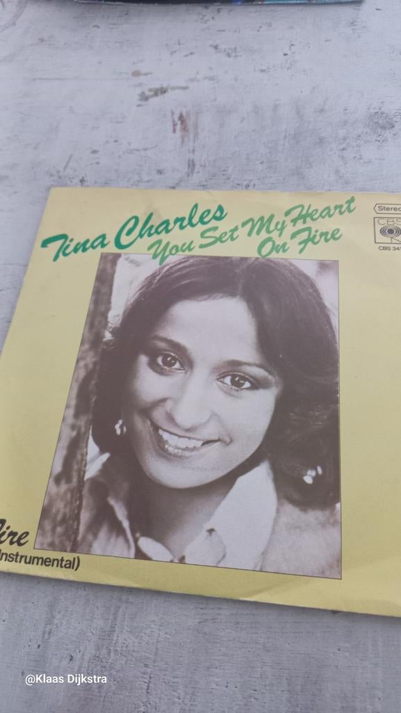 Tina Charles - You Set My Heart On Fire single, Ophalen of Verzenden, Gebruikt, Pop