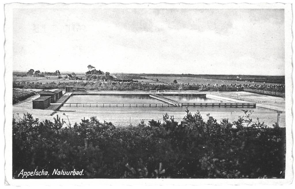 965744 Appelscha F 1962 Zwembad Natuurbad Gelopen met zegel