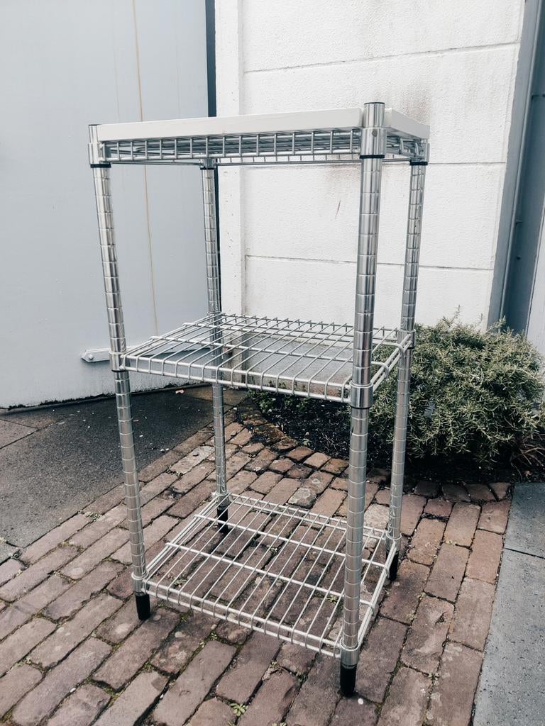 Metalen rek met 3 planken, Huis en Inrichting, Ophalen, Gebruikt