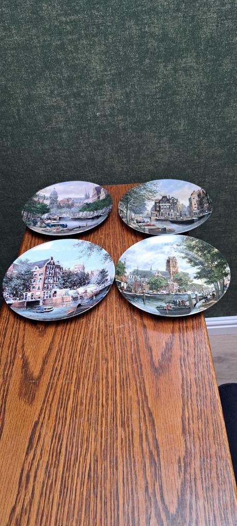4 Bradford Exchange Amsterdam/Rotterdam sierborden, Antiek en Kunst, Antiek | Wandborden en Tegels, Ophalen of Verzenden