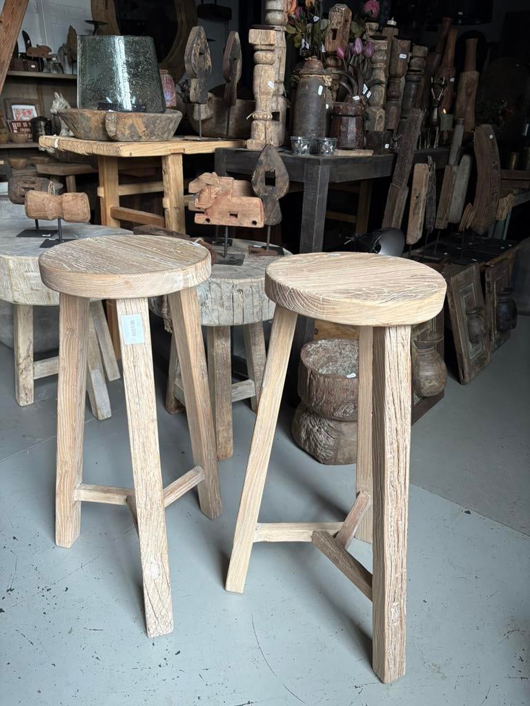 2 hoge elmwood krukjes, Ophalen, Nieuw, Nvt, Nvt