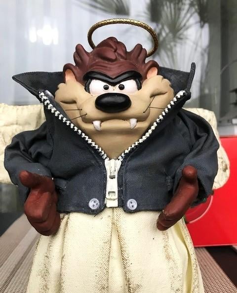 Warner Bros Tasmanian Devil Cartoon 1996 Biker Angel😎👌🤗🎁, Ophalen of Verzenden, Overige figuren, Zo goed als nieuw, Beeldje of Figuurtje